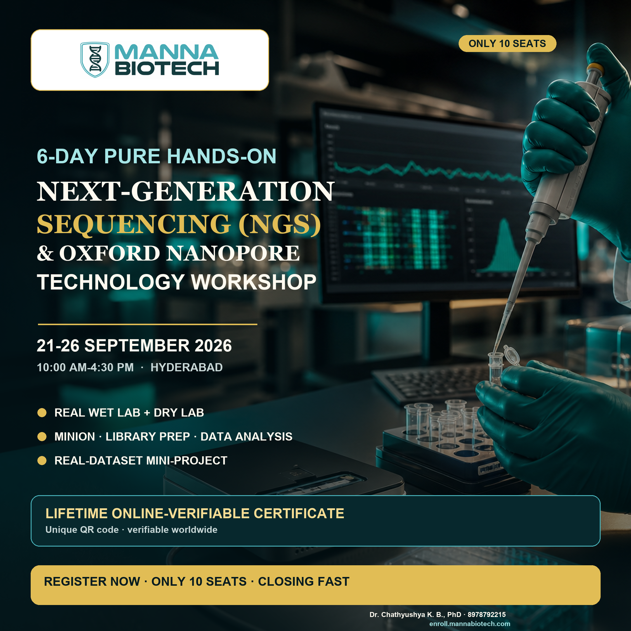 6-Day Next-Generation Sequencing (NGS) and Oxford Nanopore Technology Workshop — only 10 seats
