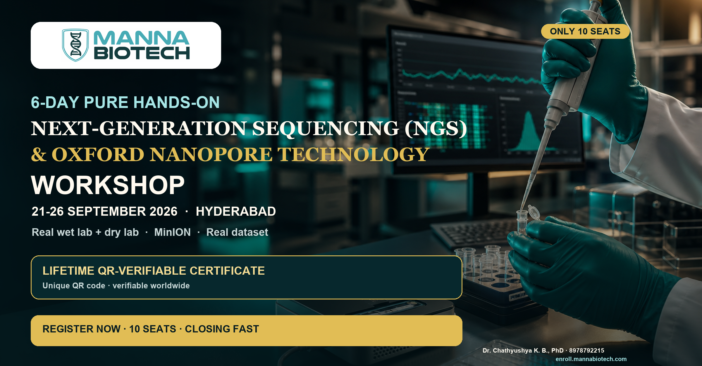 6-Day Next-Generation Sequencing (NGS) and Oxford Nanopore Technology Workshop — only 10 seats